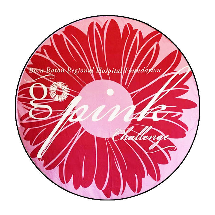 Go Pink Challenge Round Circle Beach Blanket